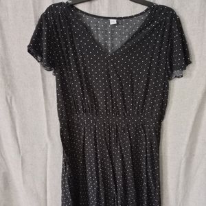 Old Navy Black Polka Dot Dress - Size L